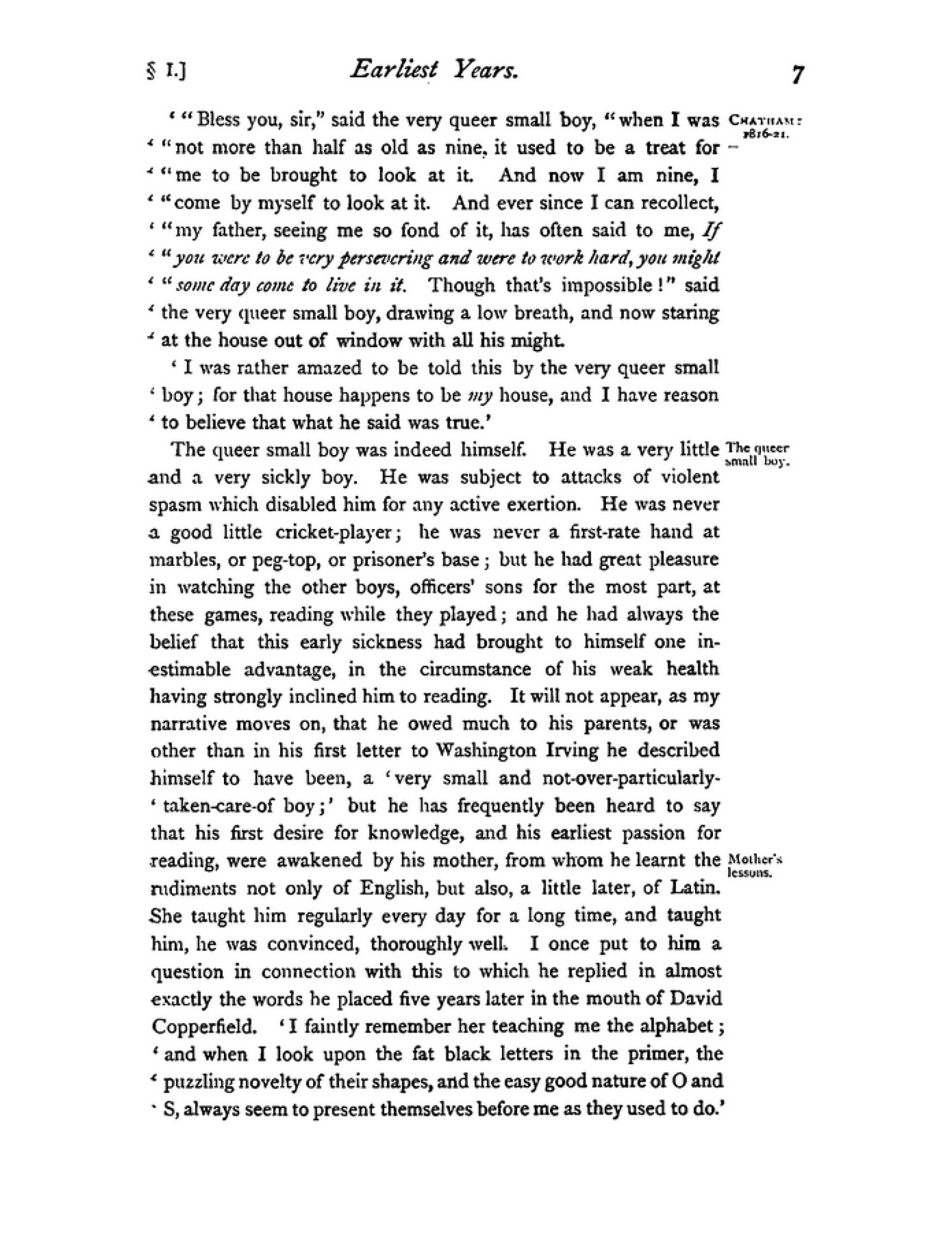 The Life of Charles Dickens - Vol. I