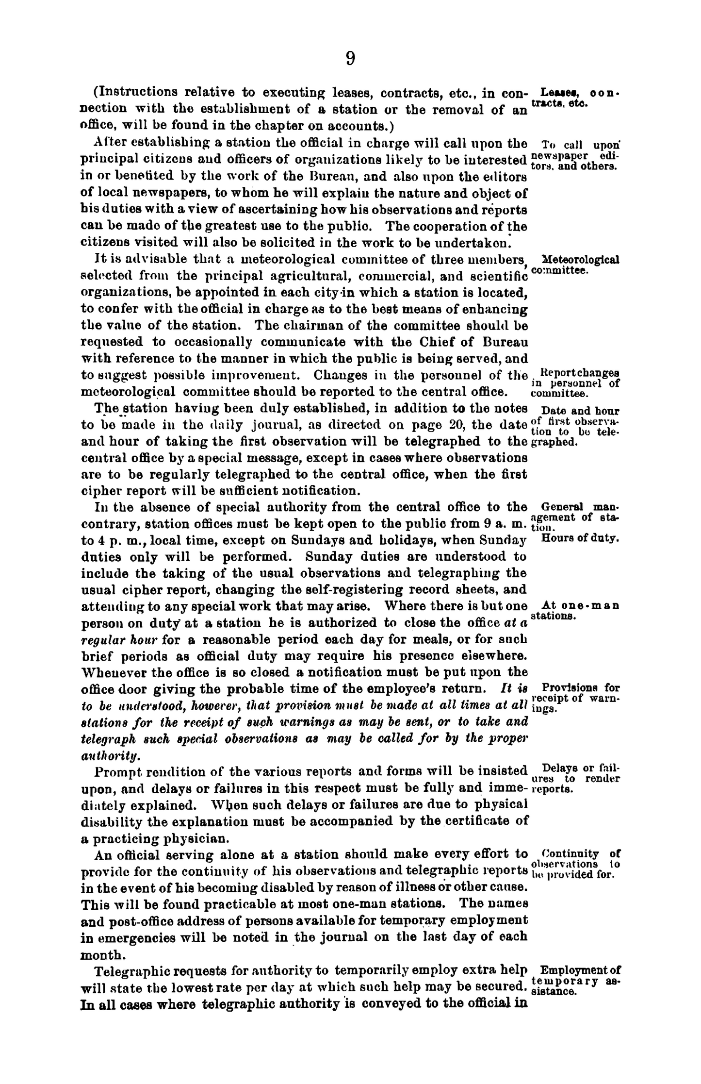 Instructions for Observers of the Weather Bureau