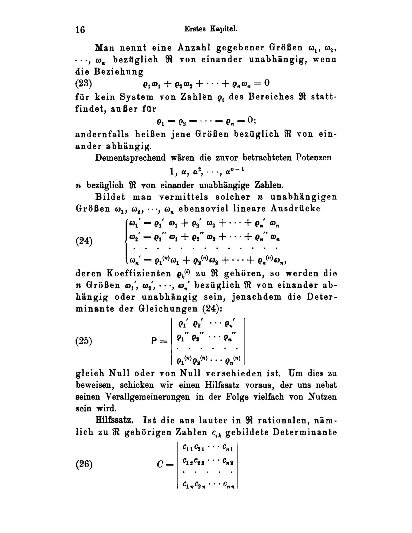 Allgemeine Arithmetik der Zahlenkörper