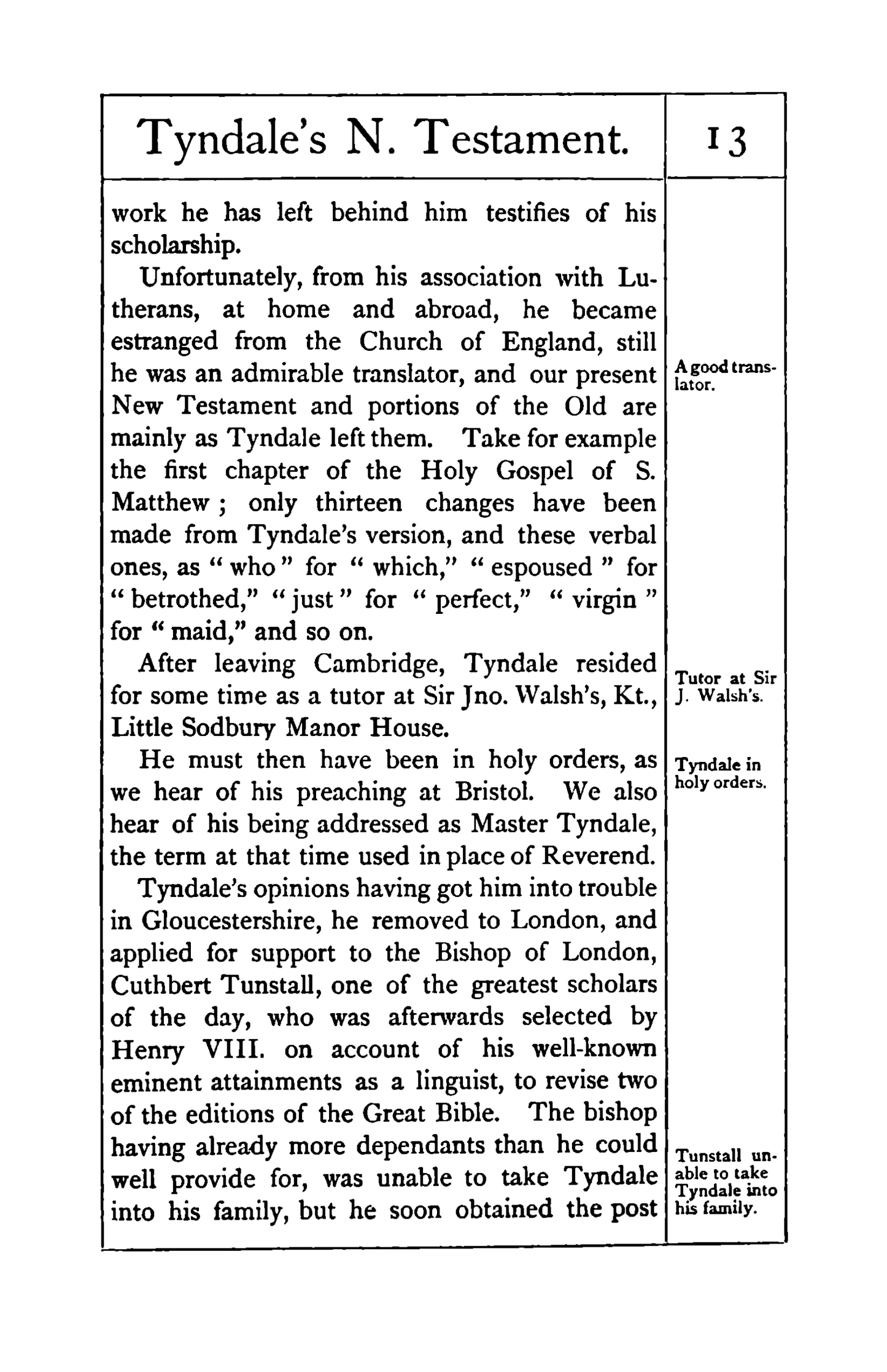 Old Bibles or An Account of the Various Versions of the English Bible