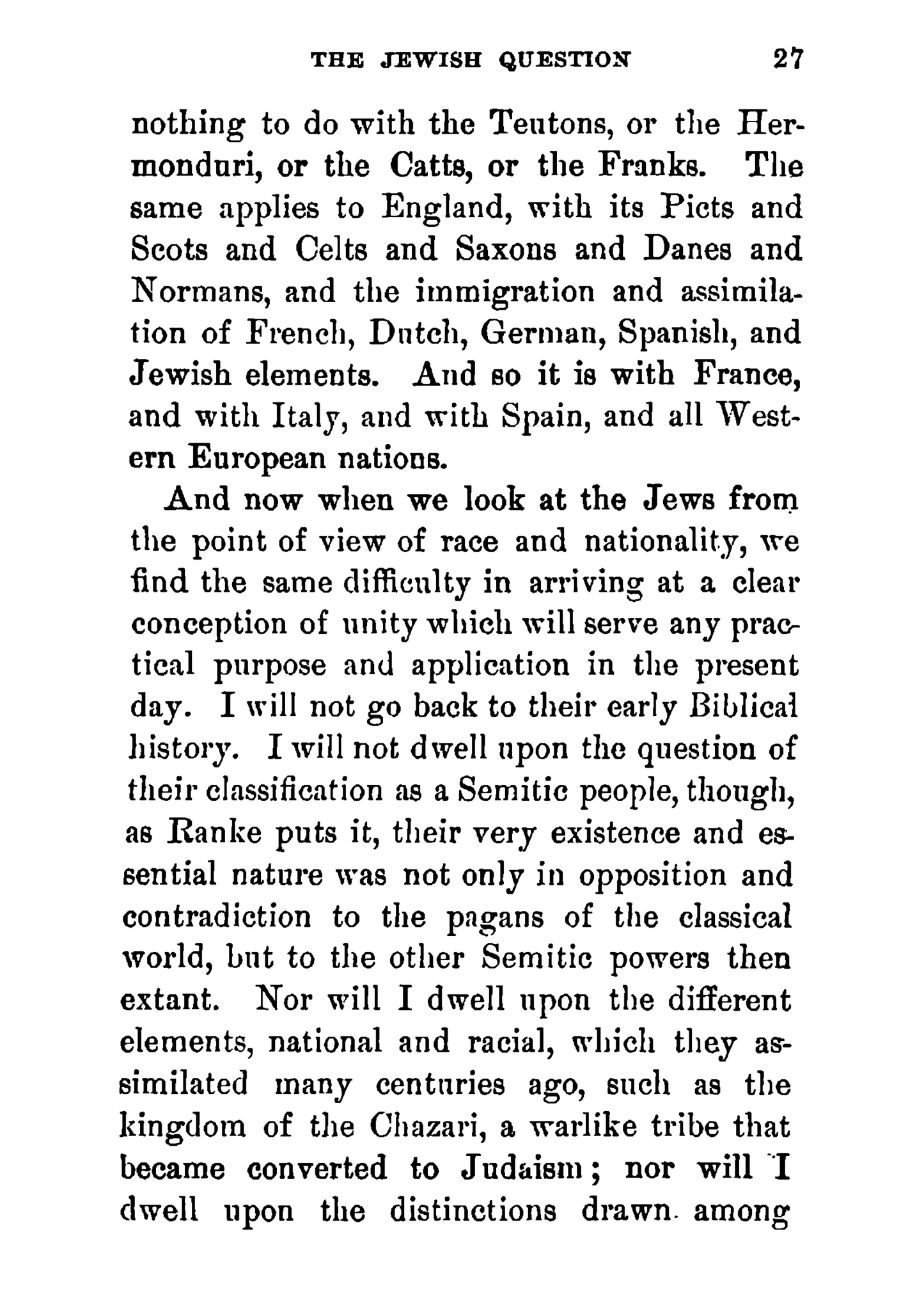The Jewish Question and the Mission of the Jews