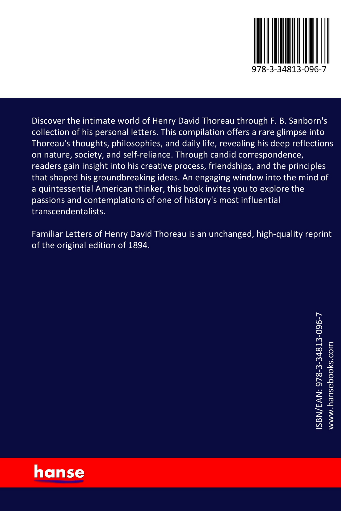 Familiar Letters of Henry David Thoreau