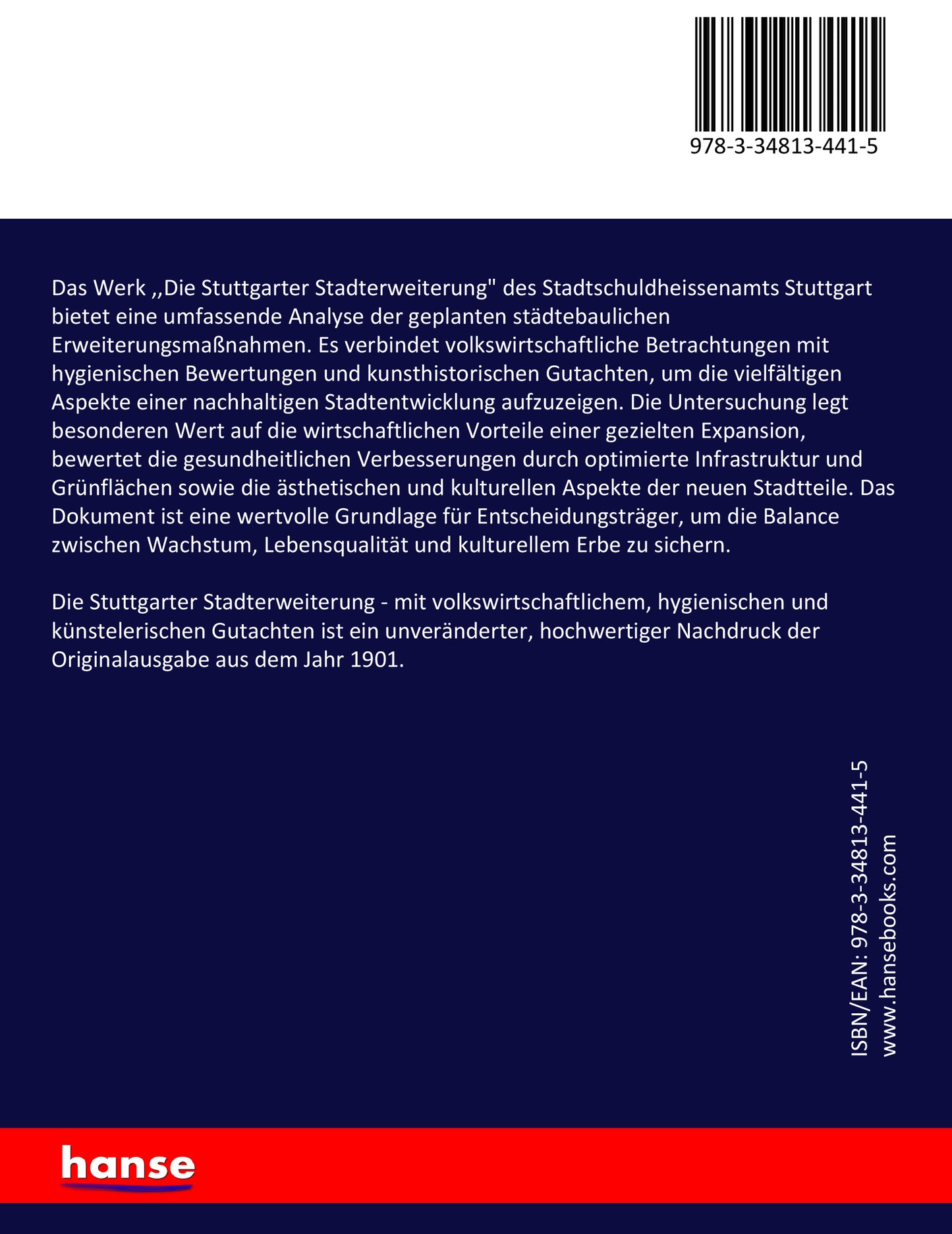Die Stuttgarter Stadterweiterung - Back Cover