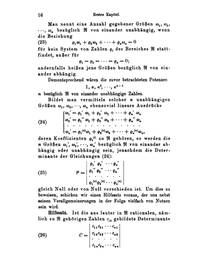 Allgemeine Arithmetik der Zahlenkörper