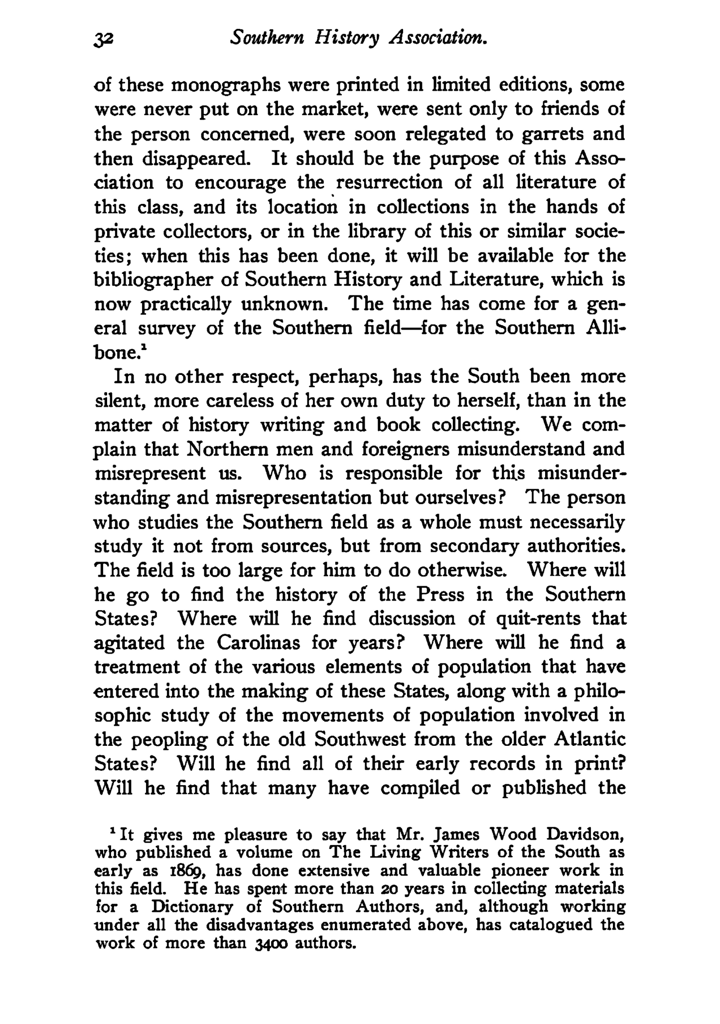 Publications of the Southern History Association Vol. I