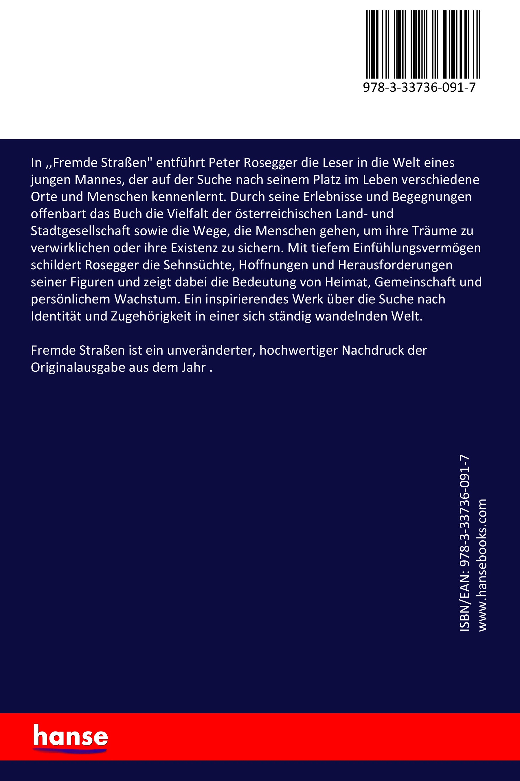 Fremde Straßen - Back Cover