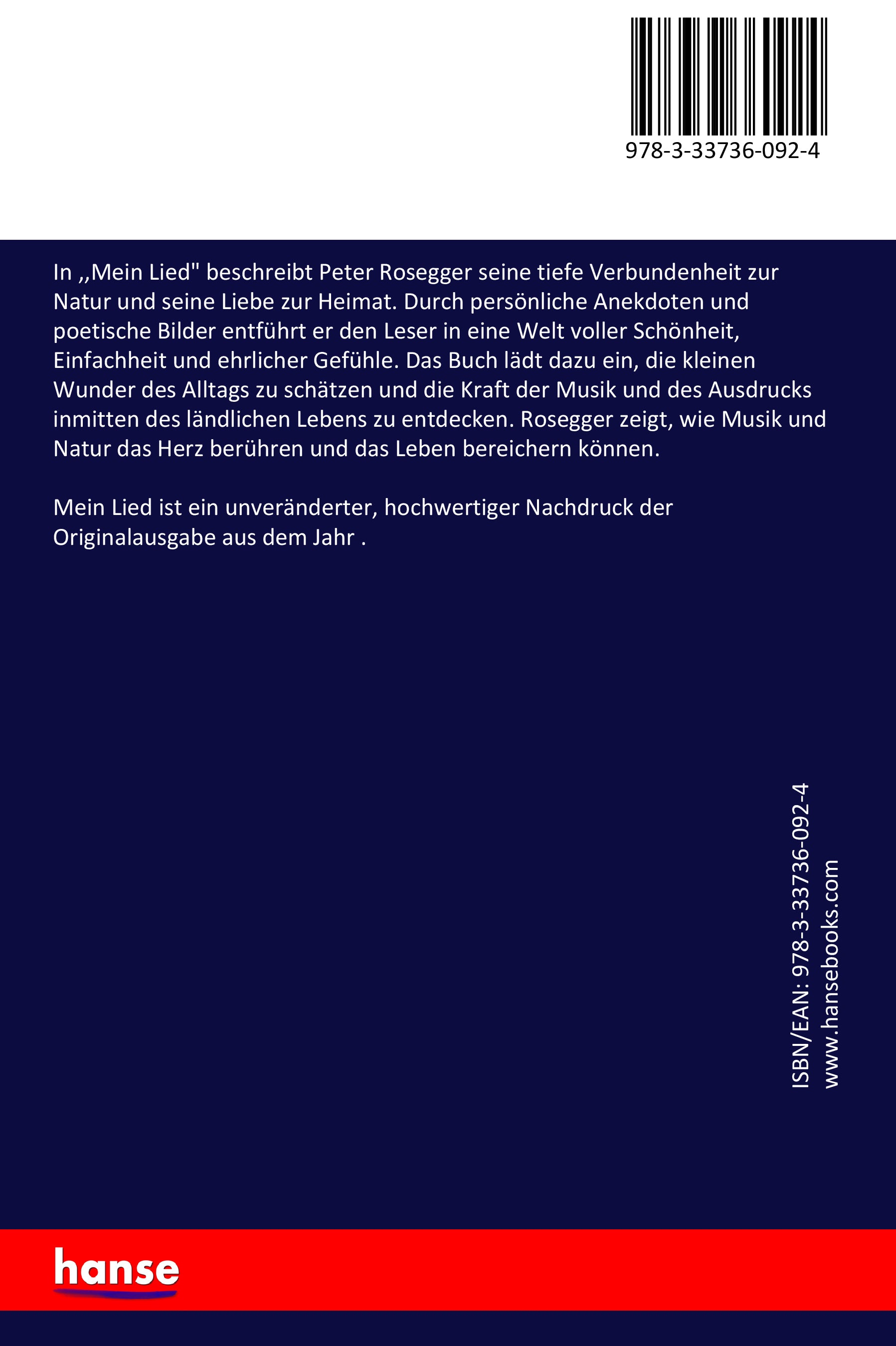 Mein Lied - Back Cover