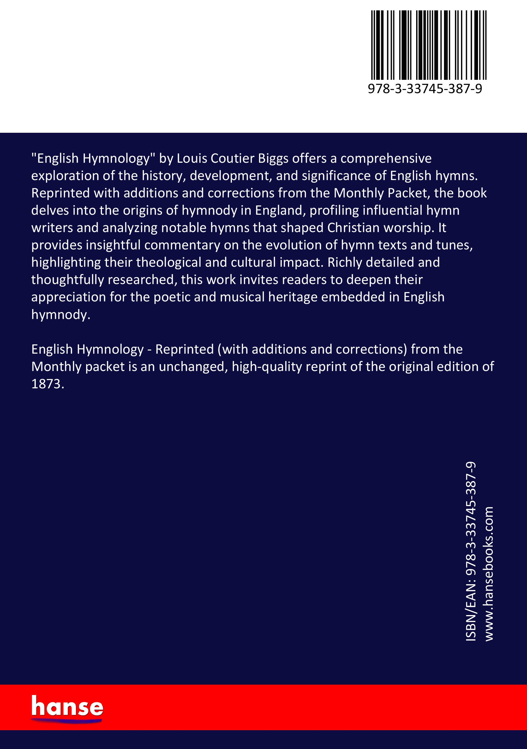 English Hymnology - Back Cover