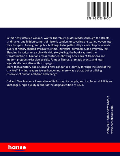 Old and New London - Back Cover