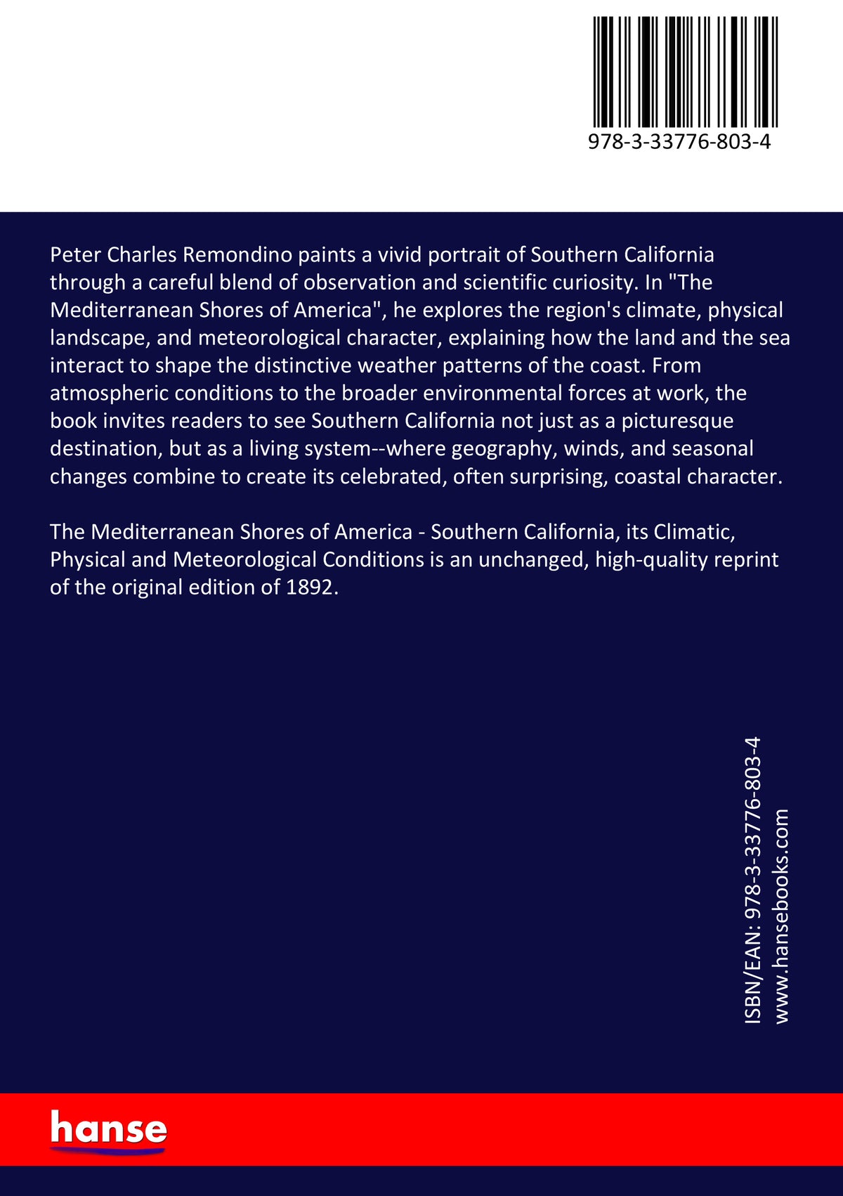 The Mediterranean Shores of America - Back Cover