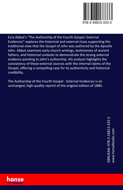 The Authorship of the Fourth Gospel - Back Cover