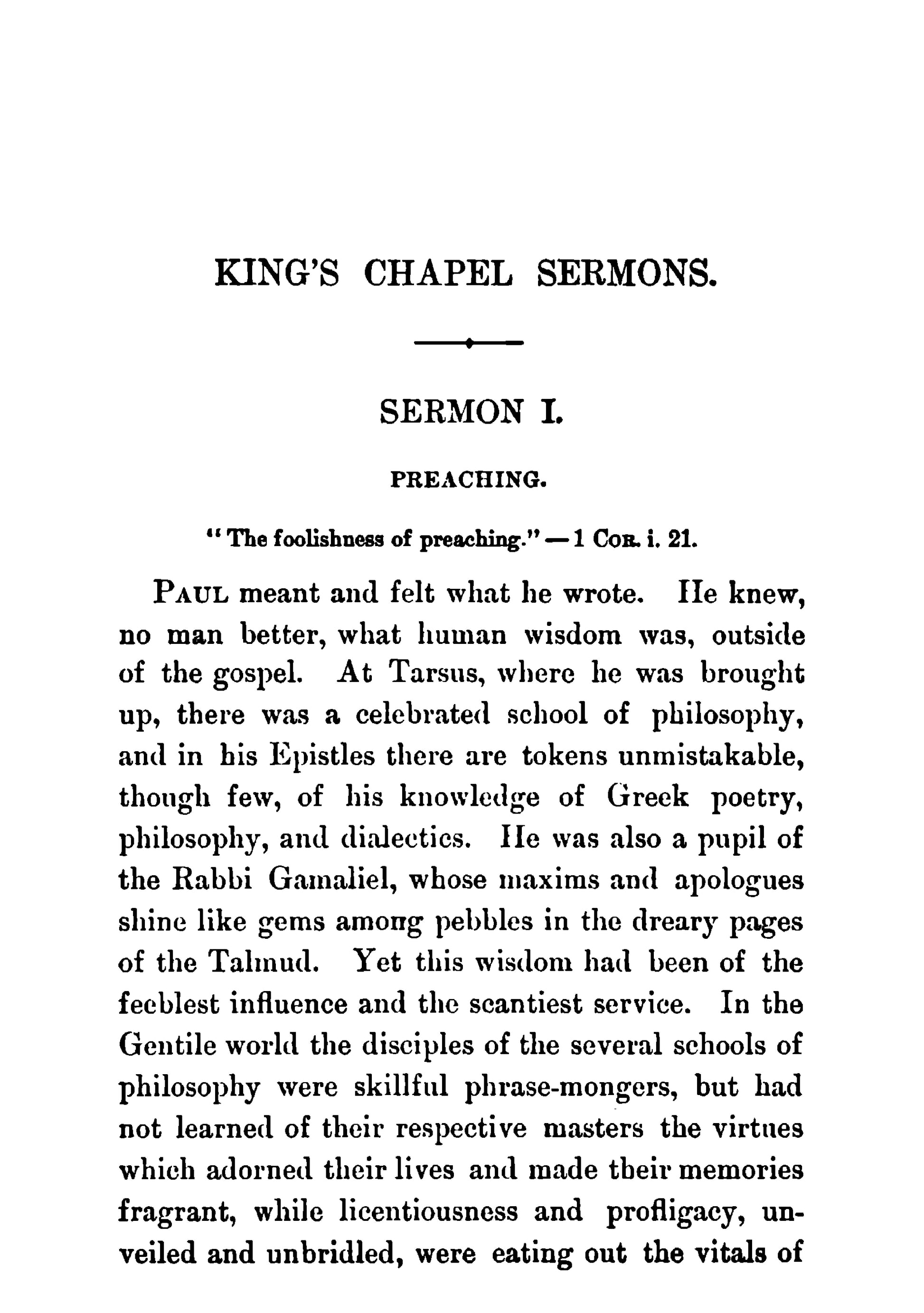 King's Chapel Sermons - Page 11