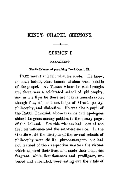 King's Chapel Sermons - Page 11