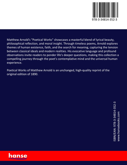 Poetical Works of Matthew Arnold - Back Cover