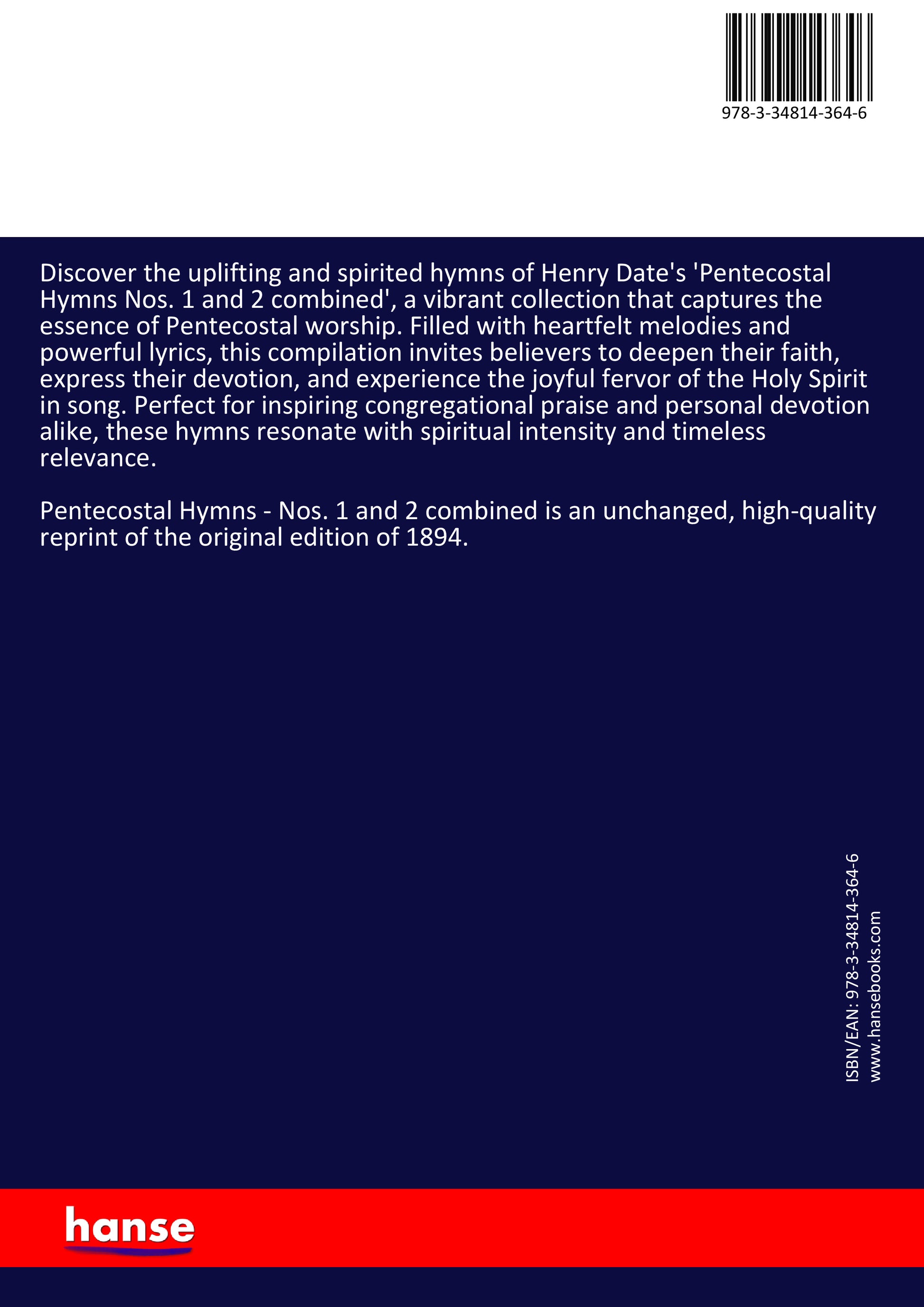 Pentecostal Hymns - Back Cover