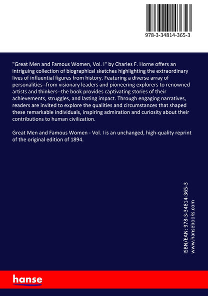 Great Men and Famous Women - Back Cover