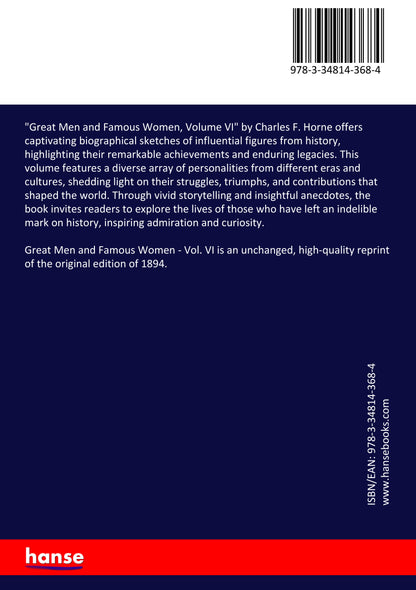 Great Men and Famous Women - Back Cover