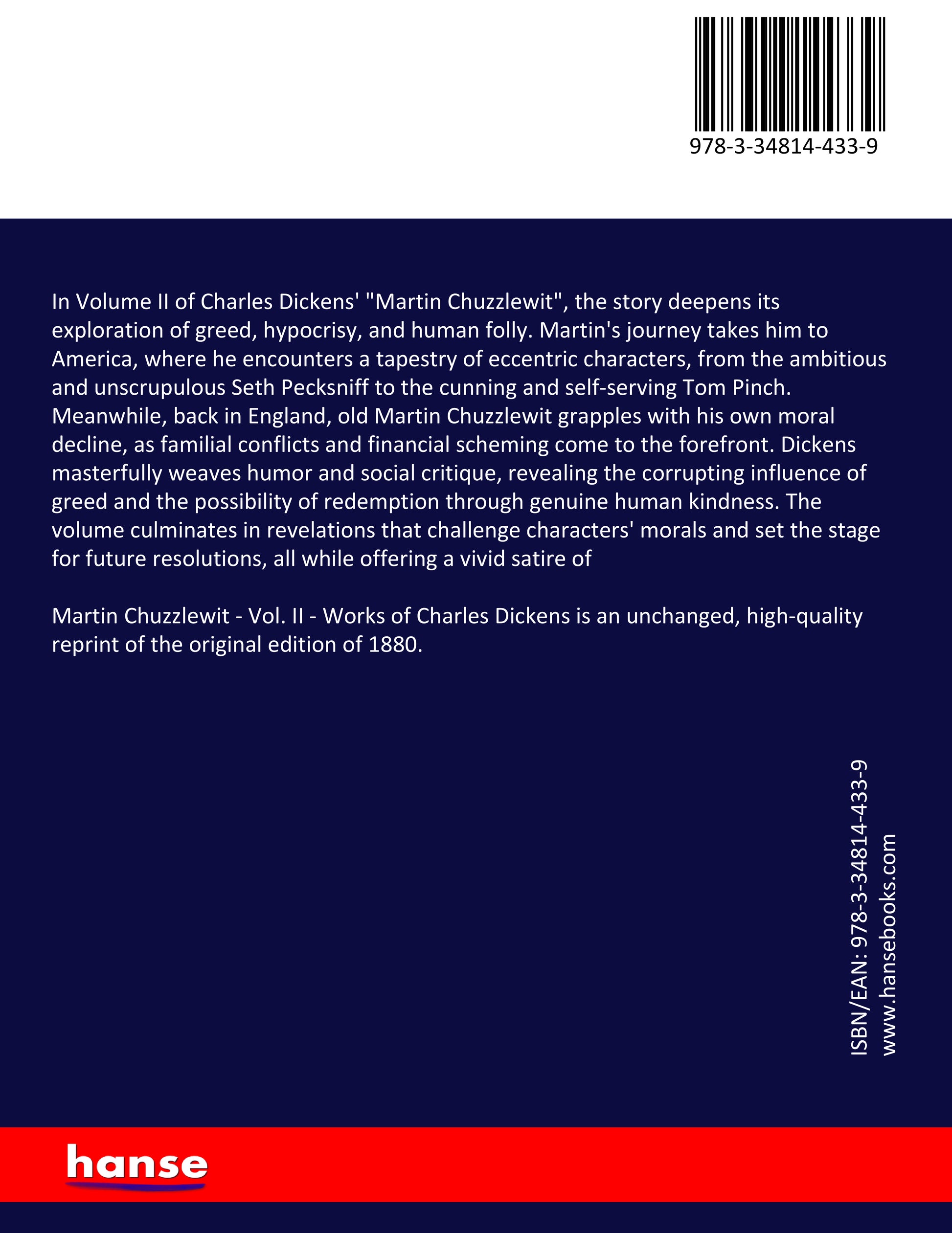 Martin Chuzzlewit - Vol. II - Back Cover