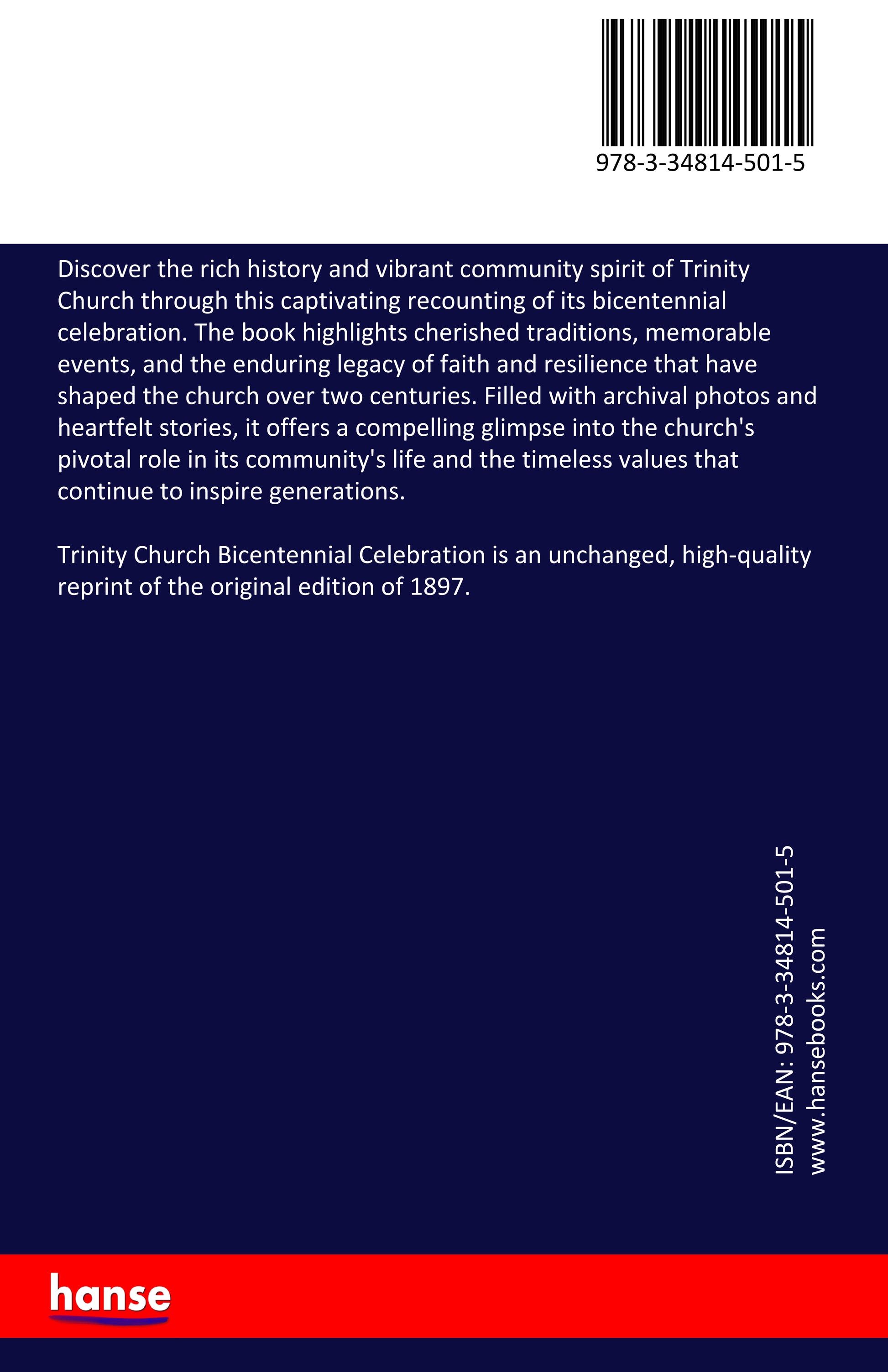 Trinity Church Bicentennial Celebration - Back Cover