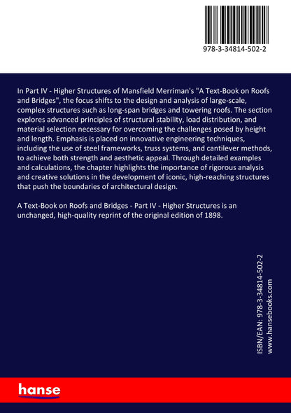 A Text-Book on Roofs and Bridges - Back Cover