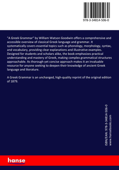 A Greek Grammar - Back Cover