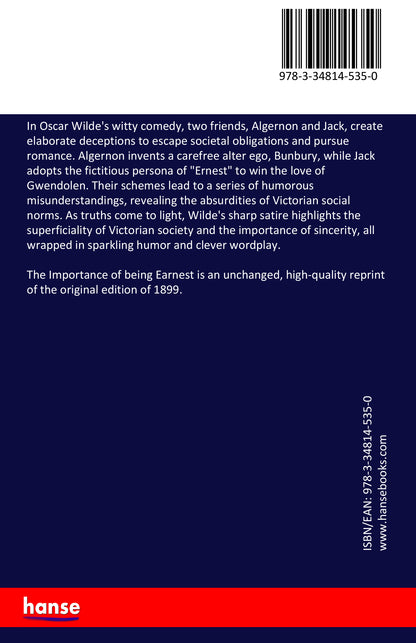 The Importance of being Earnest - Back Cover