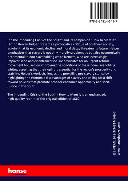 The Impending Crisis of the South - Back Cover