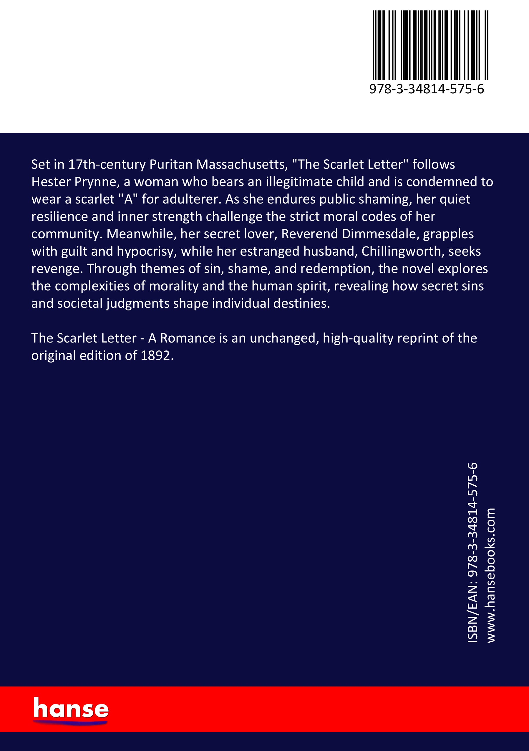 The Scarlet Letter - Back Cover