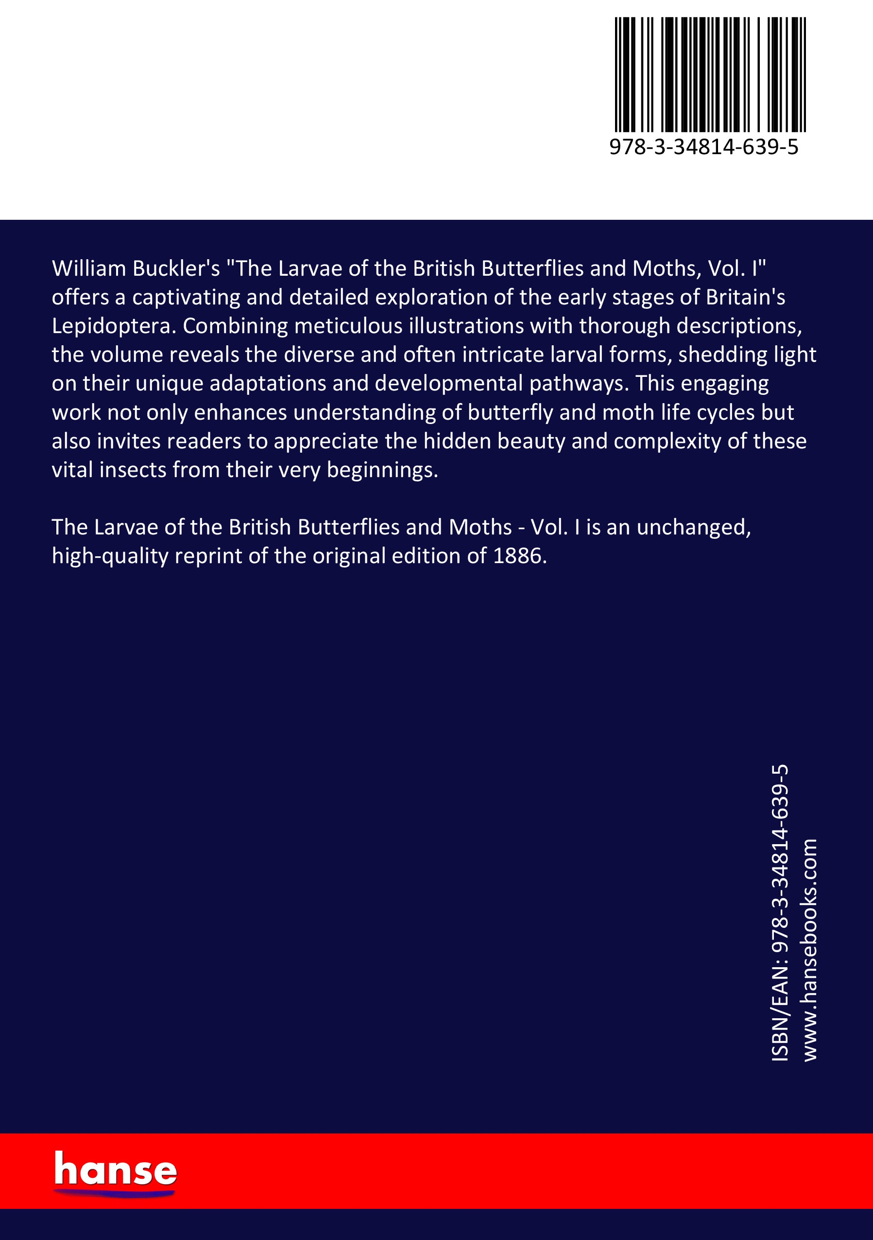 The Larvae of the British Butterflies and Moths - Back Cover