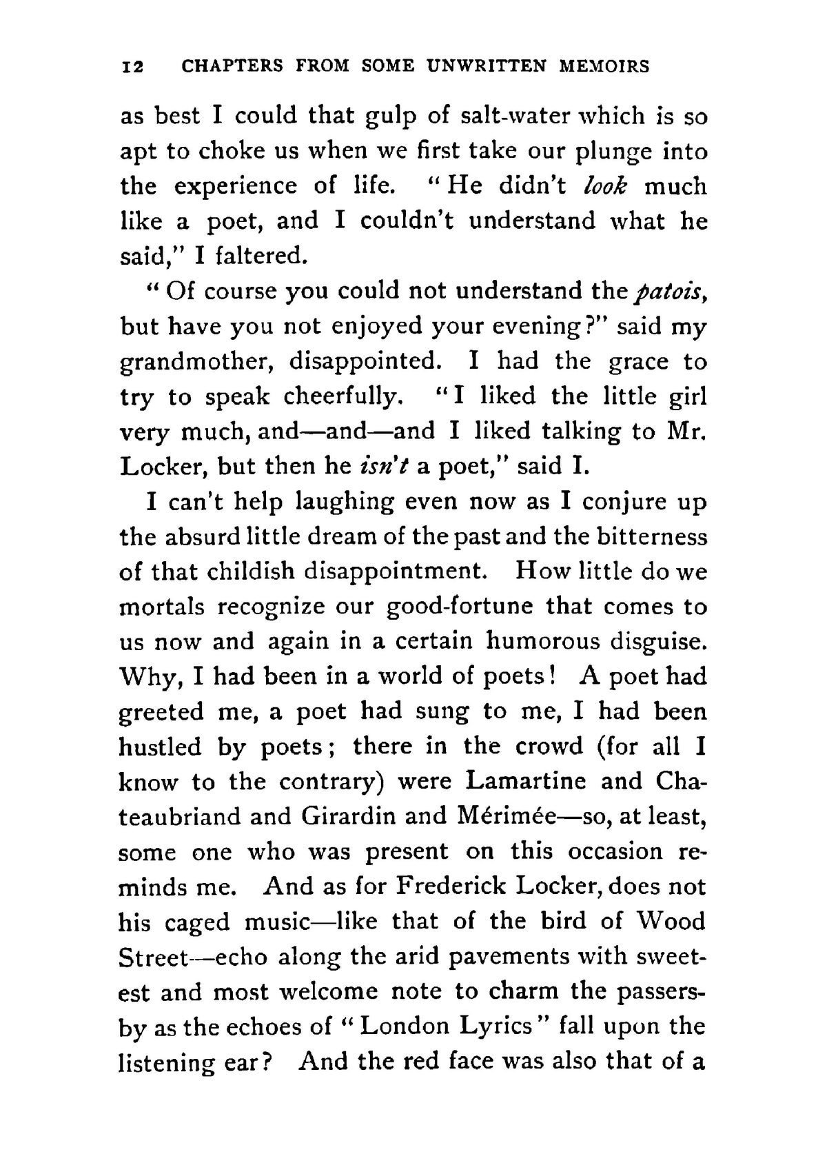 Chapters from some Unwritten Memoirs - Page 22