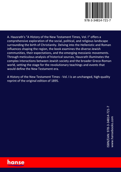 A History of the New Testament Times - Back Cover