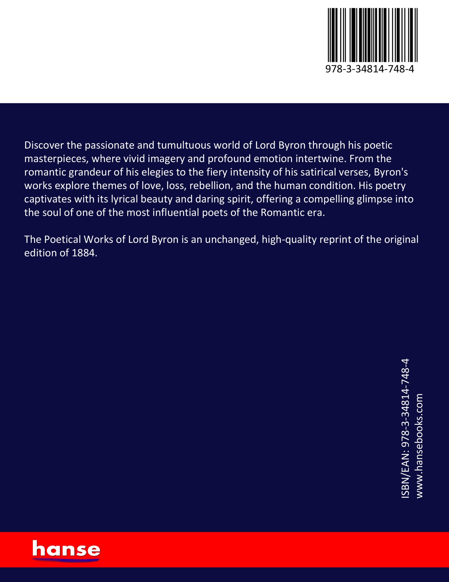 The Poetical Works of Lord Byron - Back Cover