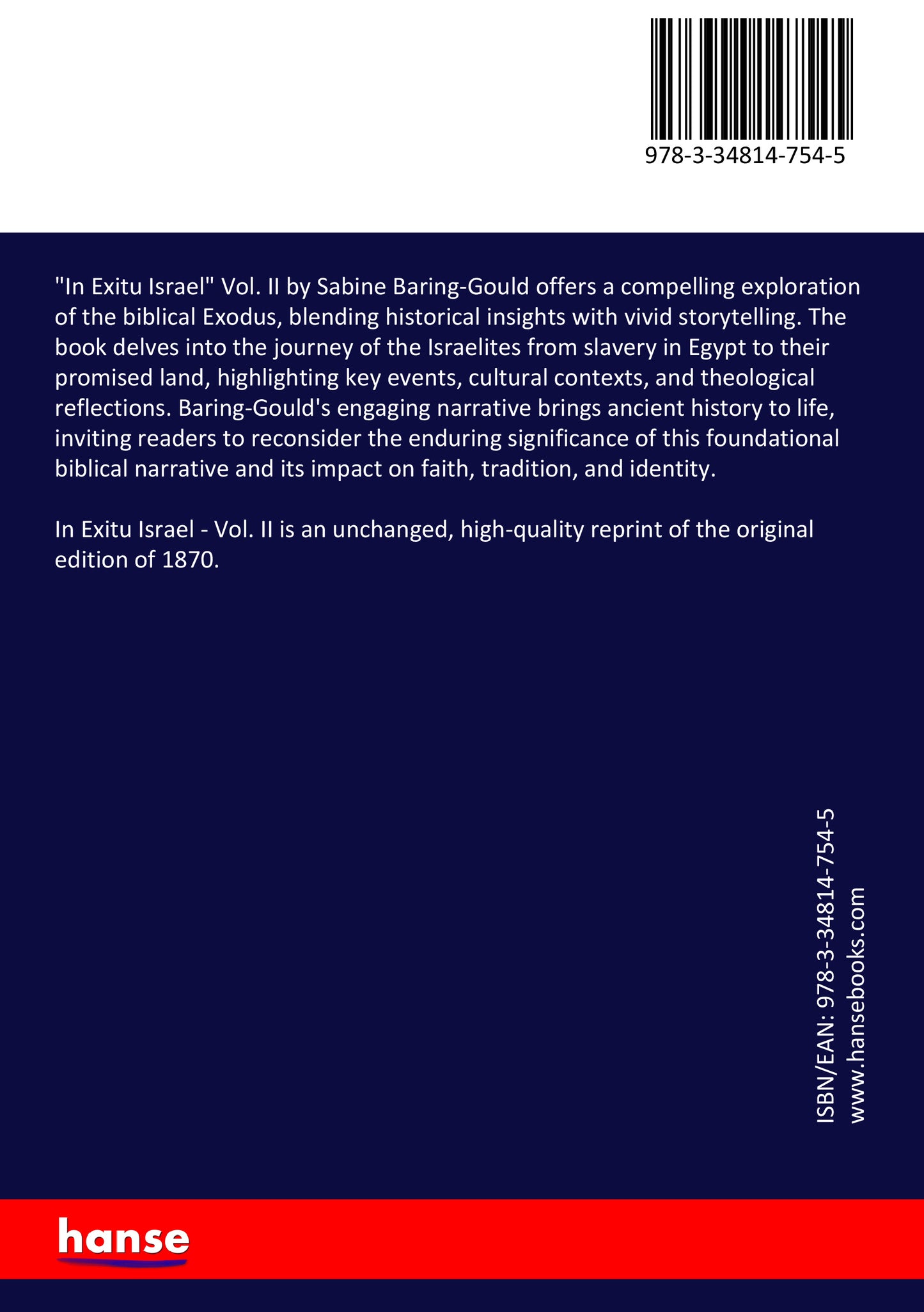 In Exitu Israel - Back Cover