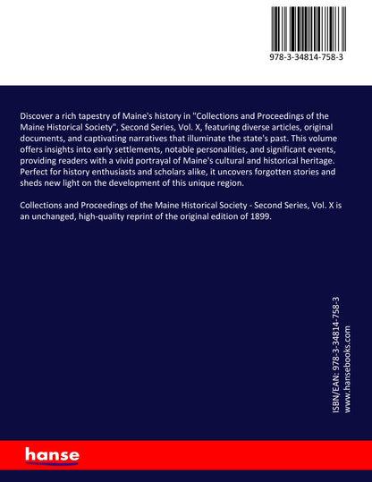 Collections and Proceedings of the Maine Historical Society - Back Cover