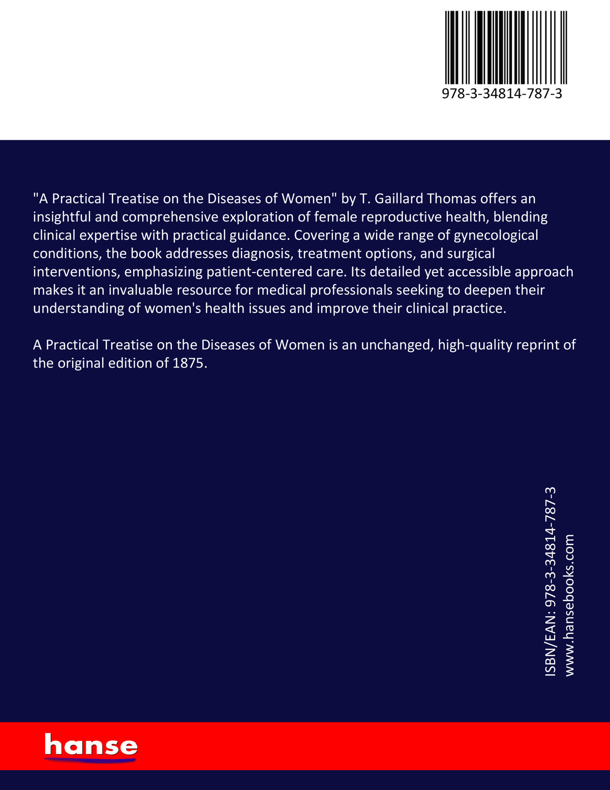 A Practical Treatise on the Diseases of Women - Back Cover