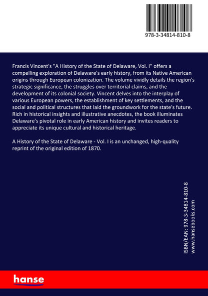 A History of the State of Delaware - Back Cover