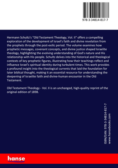 Old Testament Theology - Back Cover