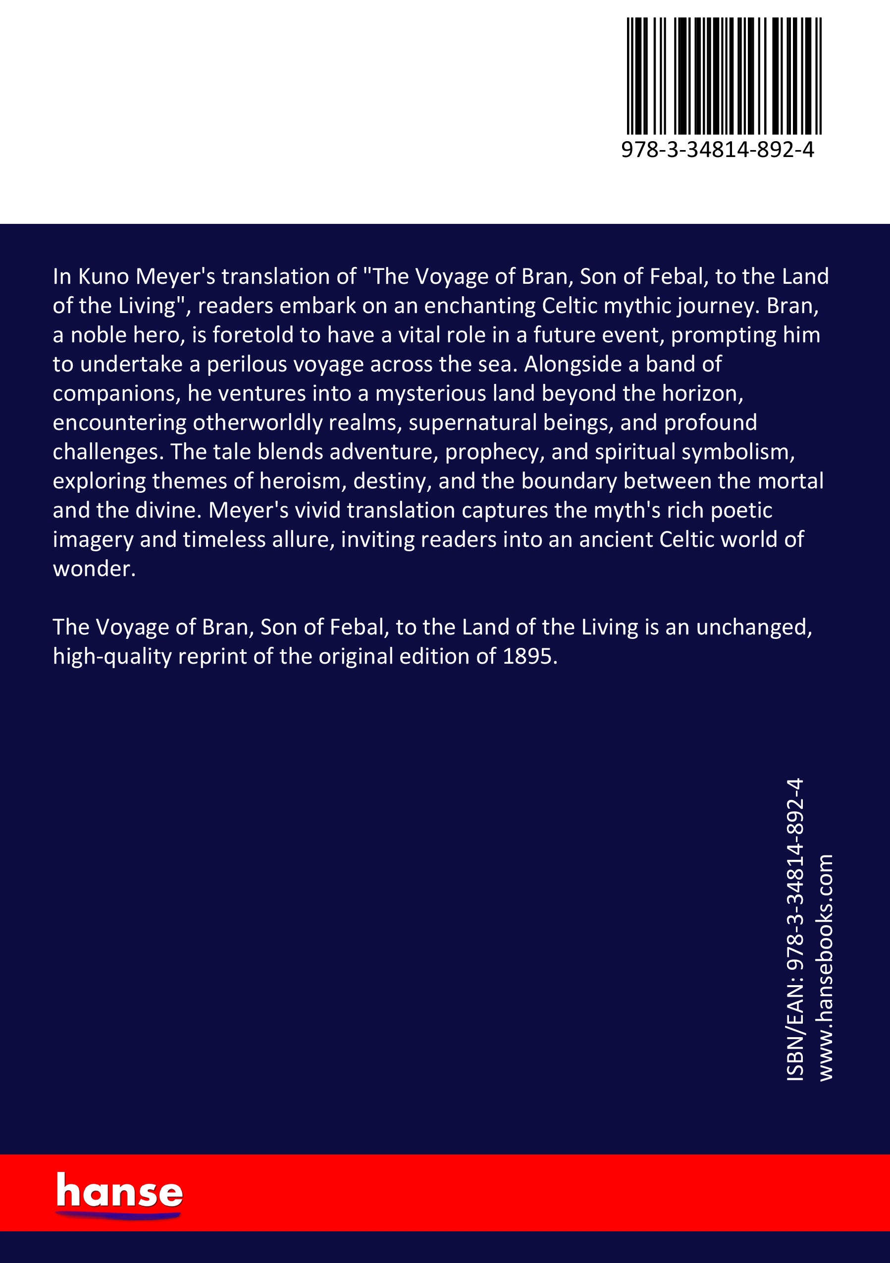 The Voyage of Bran, Son of Febal, to the Land of the Living - Back Cover
