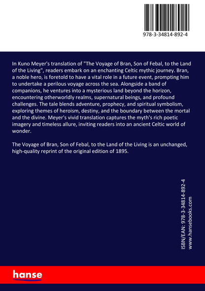 The Voyage of Bran, Son of Febal, to the Land of the Living - Back Cover
