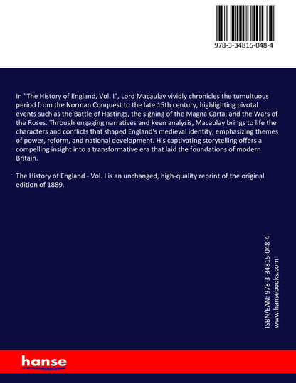 The History of England - Back Cover