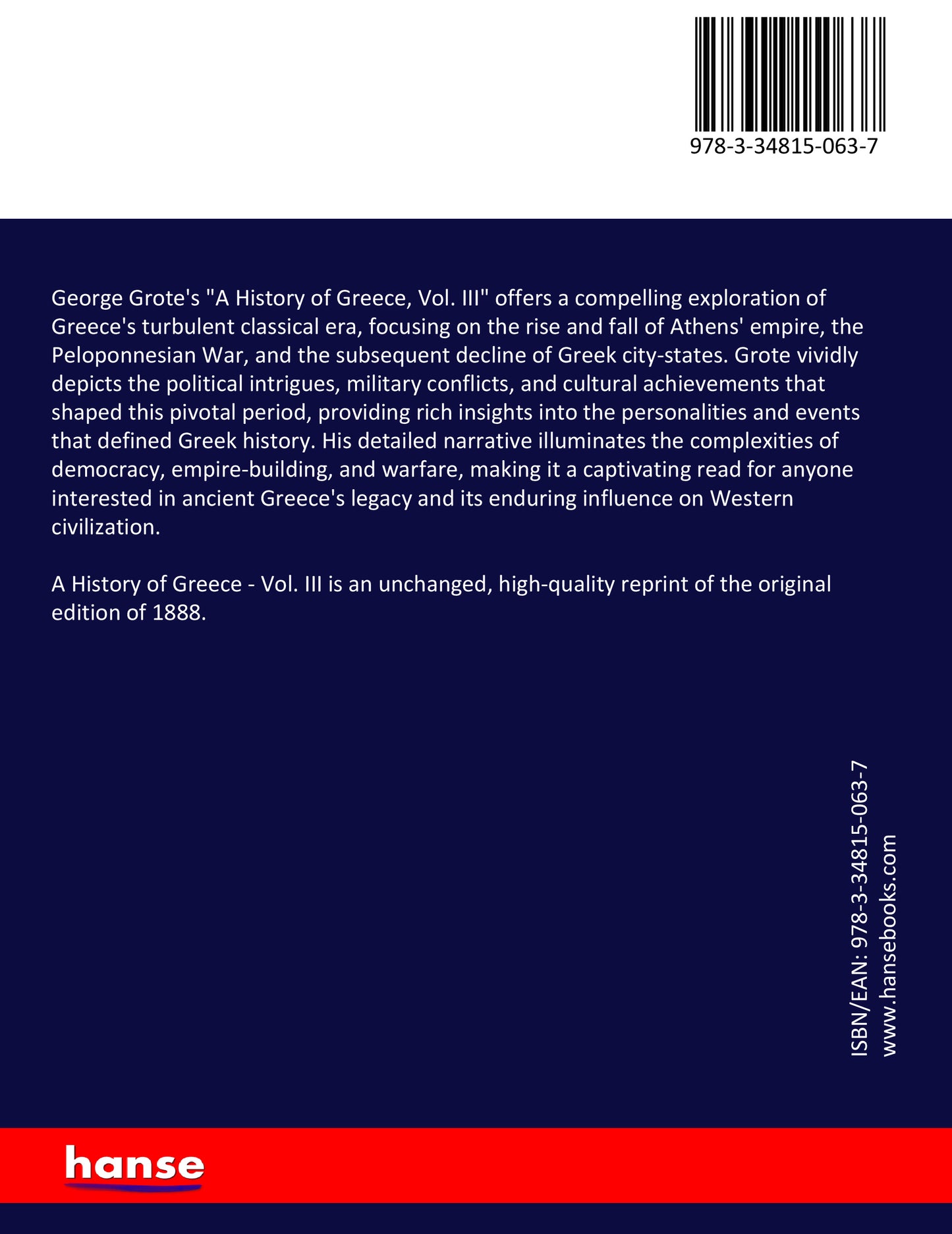 A History of Greece - Back Cover