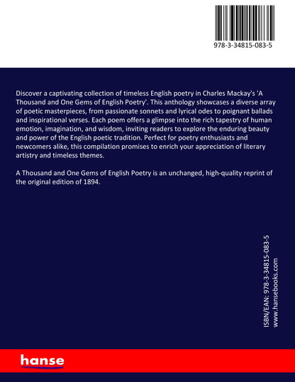 A Thousand and One Gems of English Poetry - Back Cover