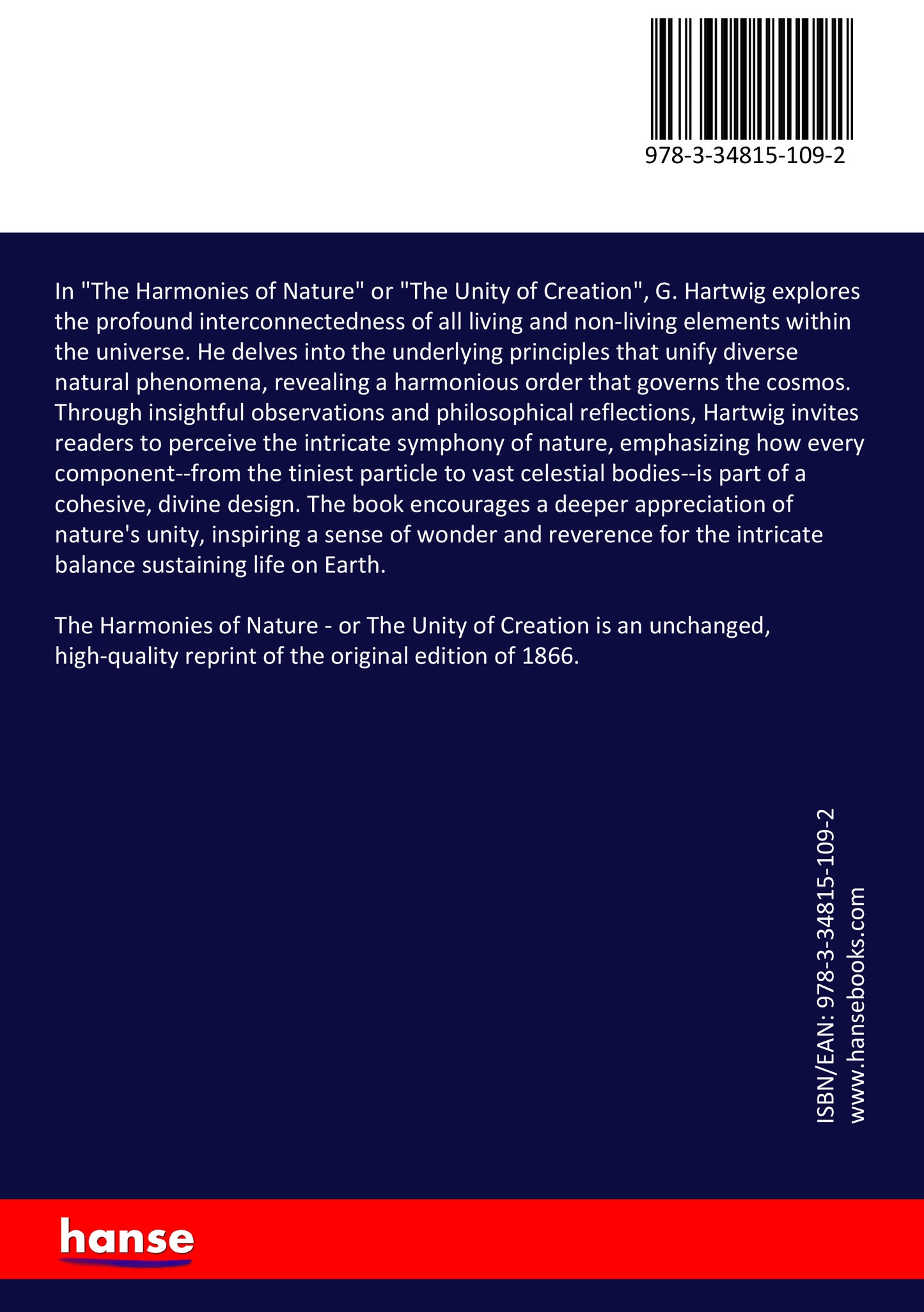 The Harmonies of Nature - Back Cover