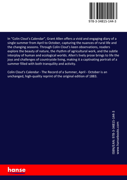 Colin Clout's Calendar - Back Cover