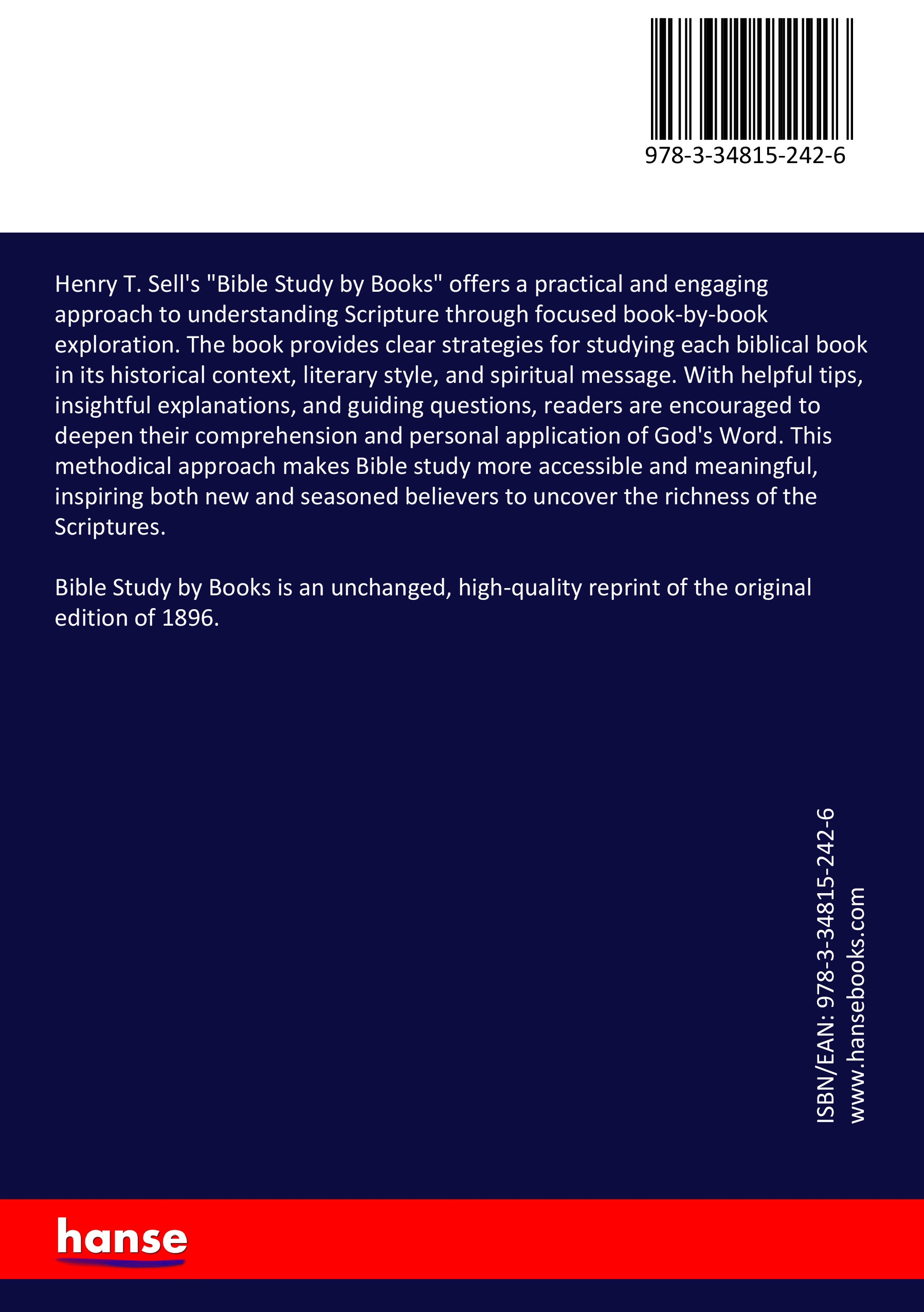 Bible Study by Books - Back Cover