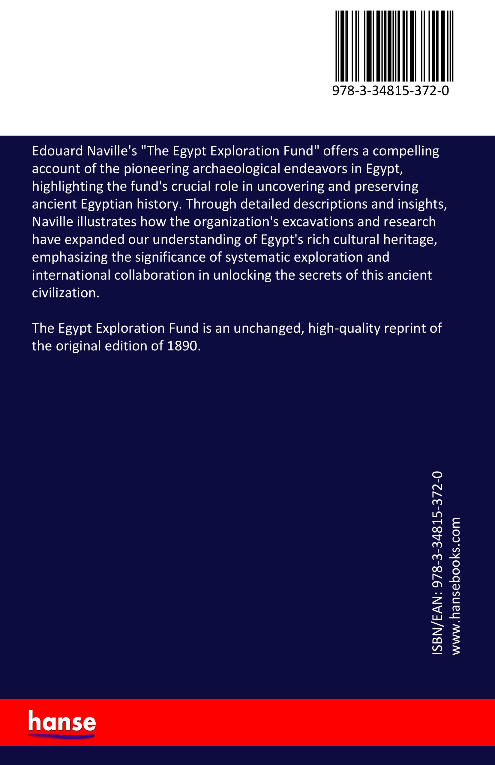 The Egypt Exploration Fund - Back Cover
