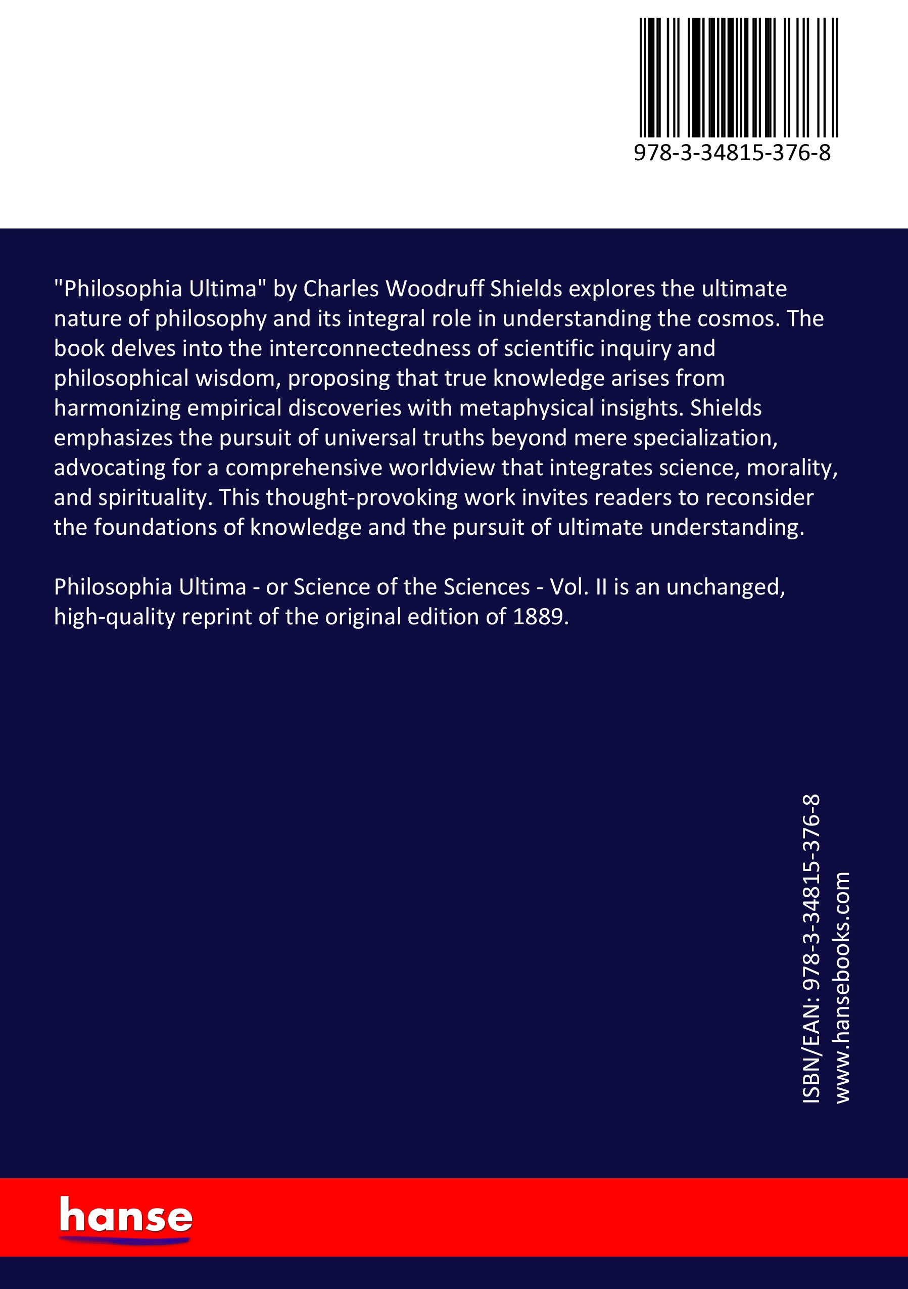 Philosophia Ultima - Back Cover