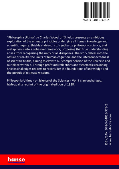 Philosophia Ultima - Back Cover