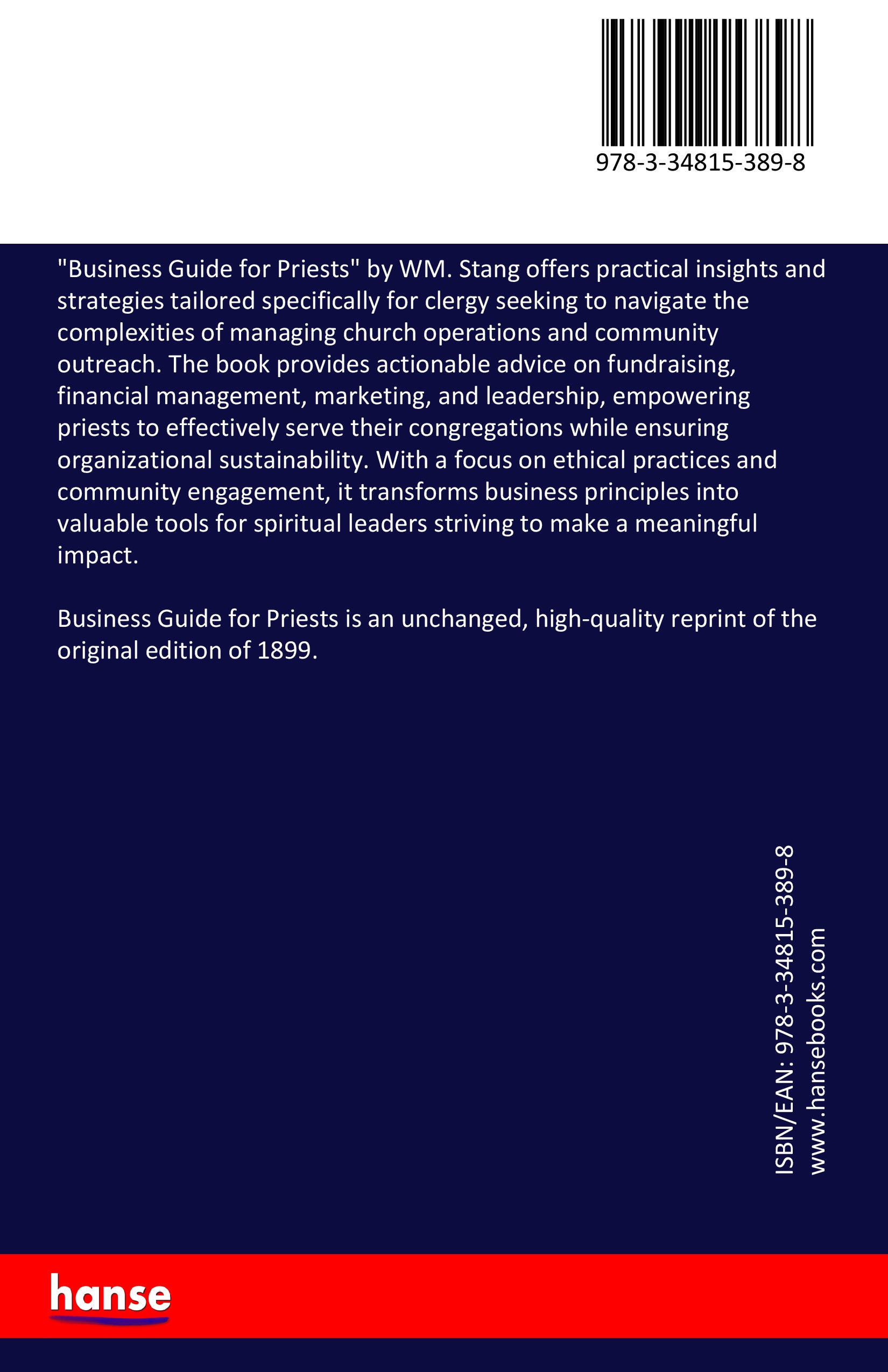 Business Guide for Priests - Back Cover