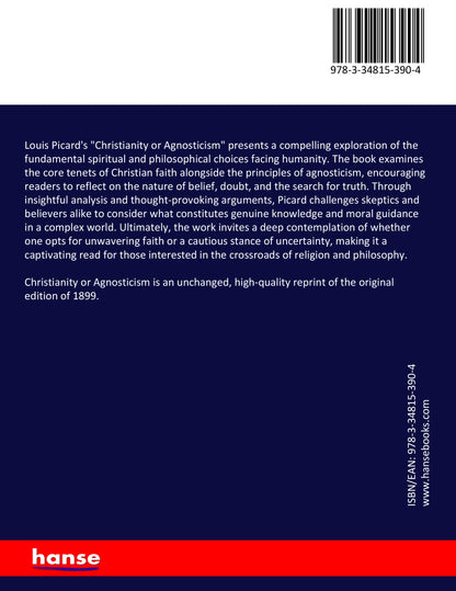 Christianity or Agnosticism - Back Cover
